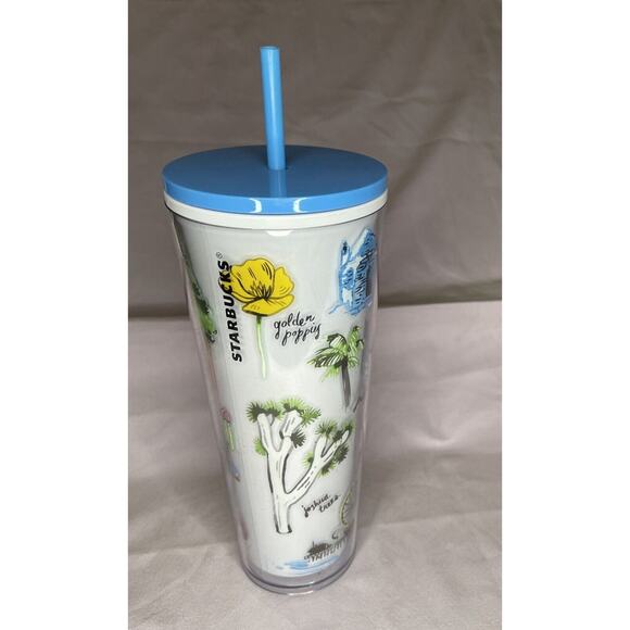 NEW Starbucks Traveler Golden State California Wild Life Tumbler Cold Cup 24 oz - Picture 2 of 4
